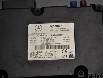 Mercedes-Benz A2059008118 C-CLASS (W205) 2015 Valdymo blokas 'Bluetooth'