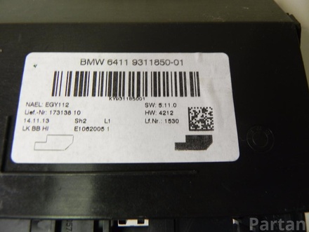 BMW 9311850 3 (F30, F80) 2013 Amplifier assy, air conditioner