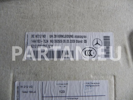 Mercedes-Benz A 212 6901350 7L34 / A21269013507L34 E-CLASS (W212) 2010 Tapicería de techo, cubierta