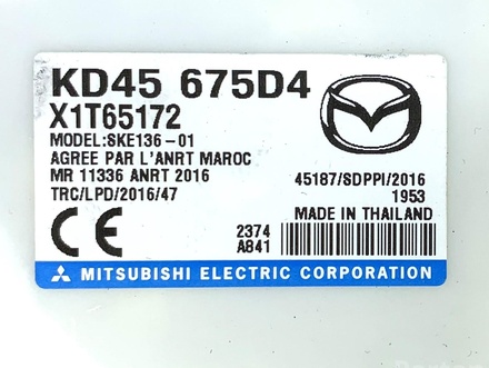 Mazda KD45675D4 3 (BM) 2018 Control unit for access and start authorisation (kessy)